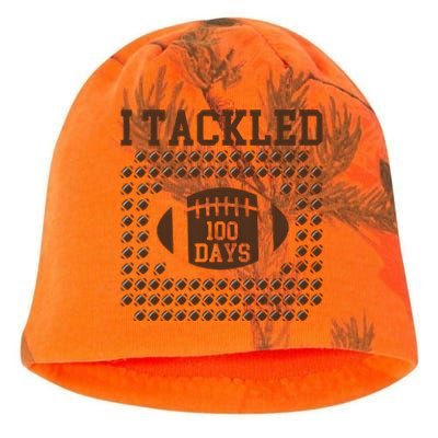 Football I Tackled 100 Days Of School Kati - Camo Knit Beanie