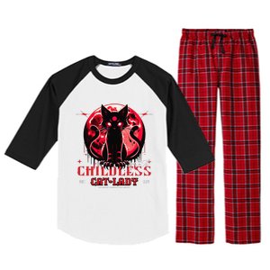 Funny IM The Childless Cat Lady Jd Vance Warned You About Raglan Sleeve Pajama Set