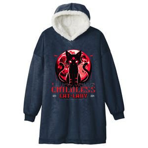 Funny IM The Childless Cat Lady Jd Vance Warned You About Hooded Wearable Blanket