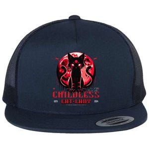 Funny IM The Childless Cat Lady Jd Vance Warned You About Flat Bill Trucker Hat