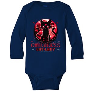 Funny IM The Childless Cat Lady Jd Vance Warned You About Baby Long Sleeve Bodysuit