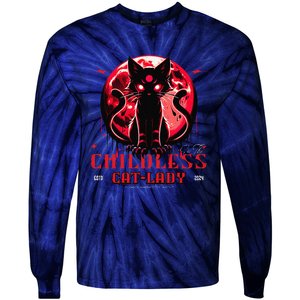 Funny IM The Childless Cat Lady Jd Vance Warned You About Tie-Dye Long Sleeve Shirt