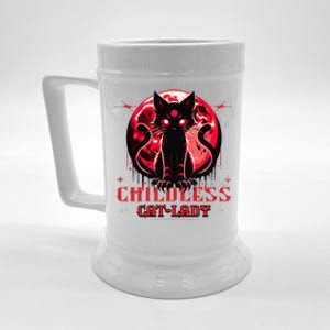 Funny IM The Childless Cat Lady Jd Vance Warned You About Beer Stein