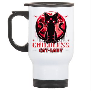 Funny IM The Childless Cat Lady Jd Vance Warned You About Stainless Steel Travel Mug