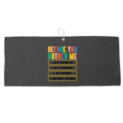 Funny Information Technology Tech Technical Support Humor Gift Large Microfiber Waffle Golf Towel