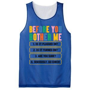 Funny Information Technology Tech Technical Support Humor Gift Mesh Reversible Basketball Jersey Tank