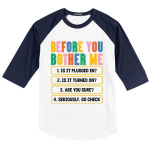 Funny Information Technology Tech Technical Support Humor Gift Baseball Sleeve Shirt