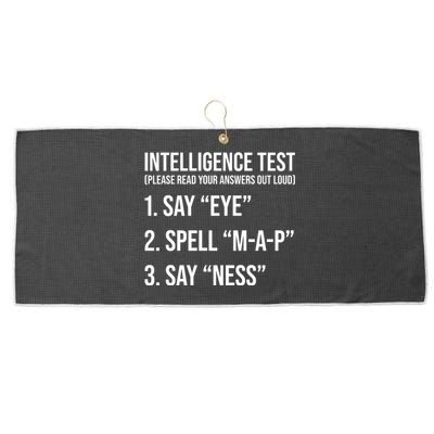 Funny Intelligence Test Large Microfiber Waffle Golf Towel