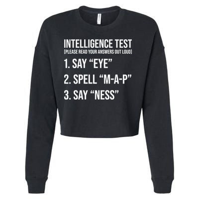 Funny Intelligence Test Cropped Pullover Crew