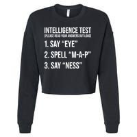 Funny Intelligence Test Cropped Pullover Crew