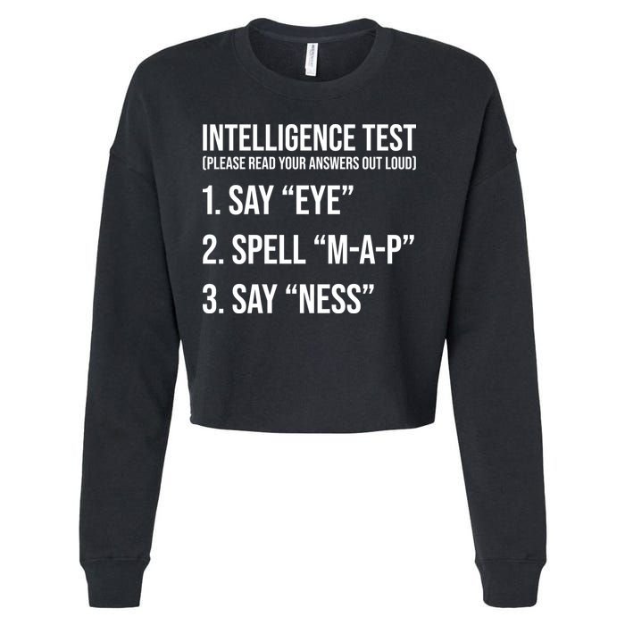 Funny Intelligence Test Cropped Pullover Crew