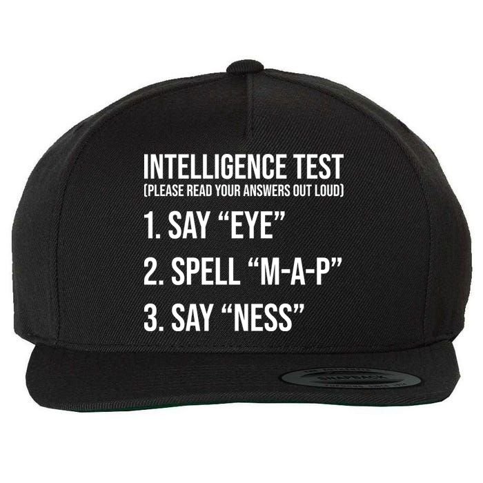 Funny Intelligence Test Wool Snapback Cap
