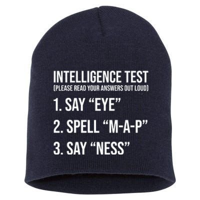 Funny Intelligence Test Short Acrylic Beanie