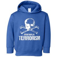 Fentanyl Is Terrorism Skull And Bones We Fight Monster Toddler Hoodie