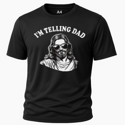 Funny I'm Telling Dad Religious Christian Jesus Meme Cooling Performance Crew T-Shirt