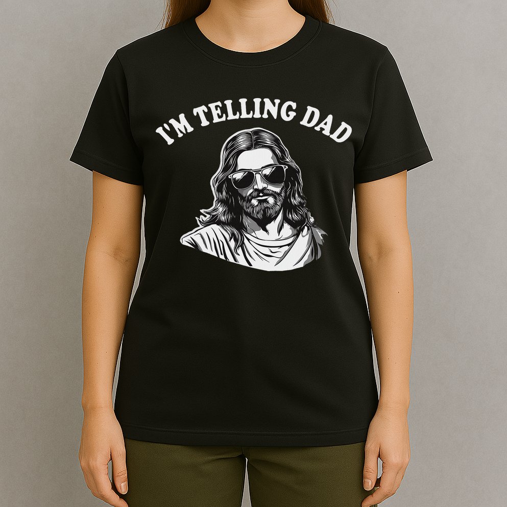 Funny I'm Telling Dad Religious Christian Jesus Meme T-Shirt