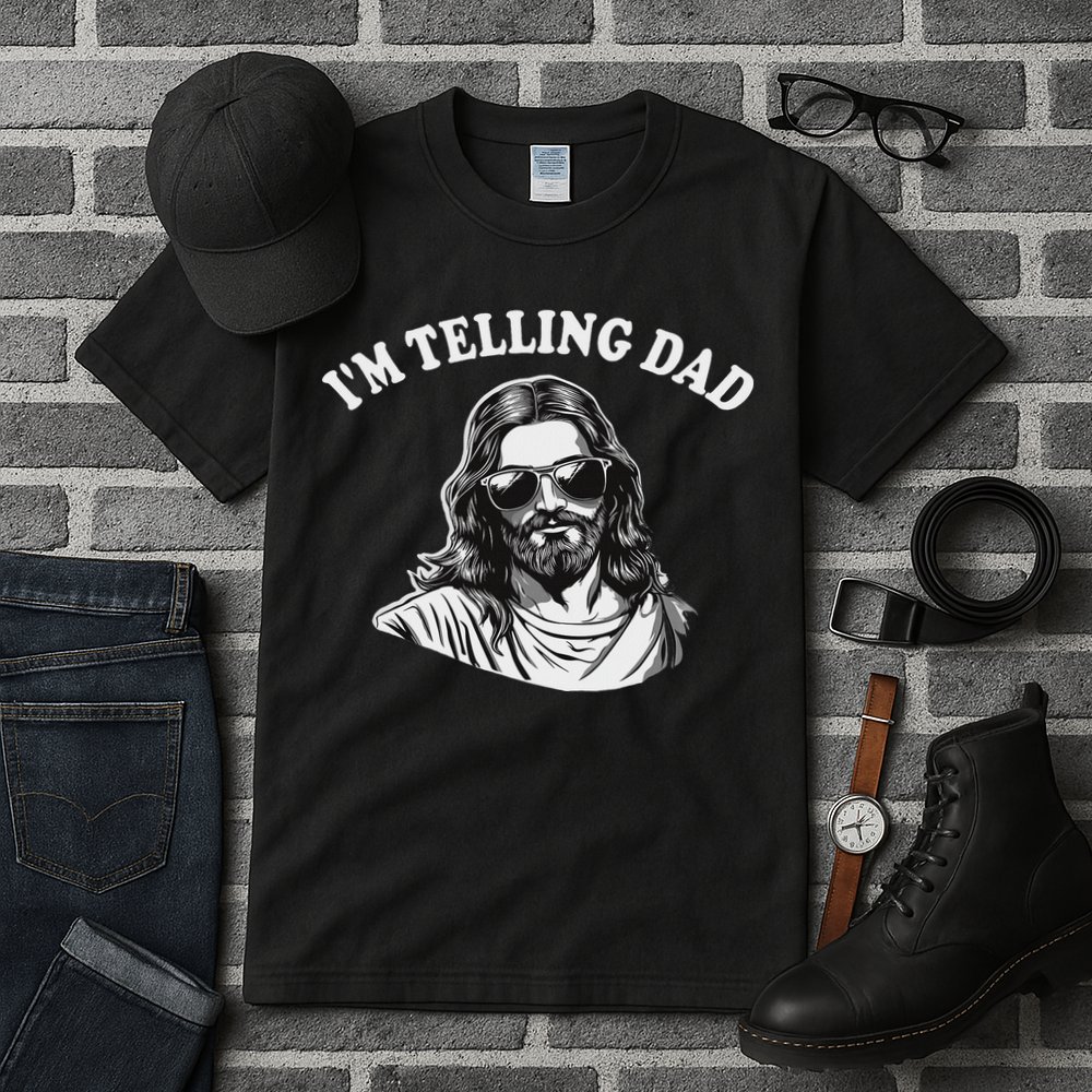Funny I'm Telling Dad Religious Christian Jesus Meme Tall T-Shirt