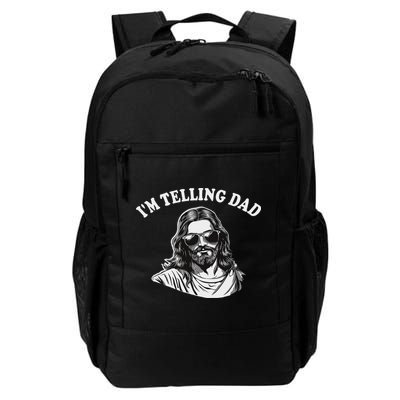 Funny I'm Telling Dad Religious Christian Jesus Meme Backpack