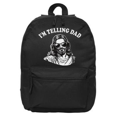 Funny I'm Telling Dad Religious Christian Jesus Meme 16 in Basic Backpack