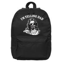 Funny I'm Telling Dad Religious Christian Jesus Meme 16 in Basic Backpack