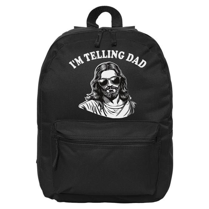Funny I'm Telling Dad Religious Christian Jesus Meme 16 in Basic Backpack