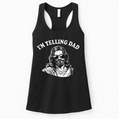 Funny I'm Telling Dad Religious Christian Jesus Meme Womens Tank Top