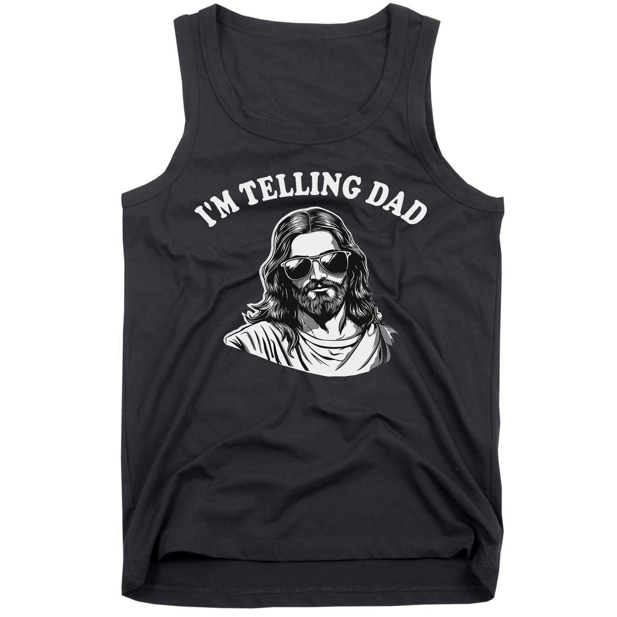 Funny I'm Telling Dad Religious Christian Jesus Meme Tank Top