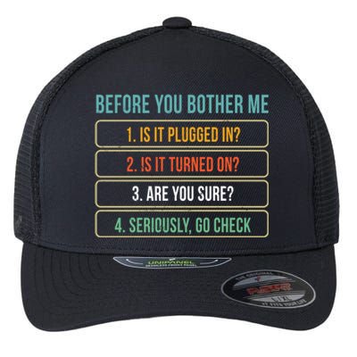 Funny Information Technology Tech Technical Support Gift Flexfit Unipanel Trucker Cap