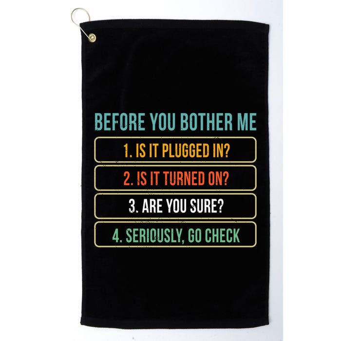 Funny Information Technology Tech Technical Support Gift Golf Towel