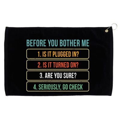 Funny Information Technology Tech Technical Support Gift Grommeted Golf Towel