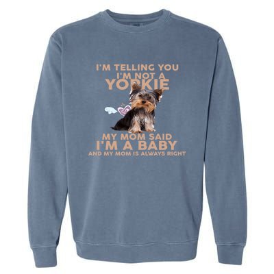 Funny IM Telling You IM Not A Yorkie Gift Garment-Dyed Sweatshirt