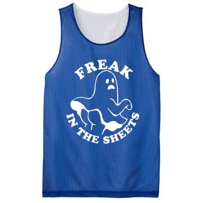 Freak In The Sheets Funny Halloween Boo Ghost Cute Gift Mesh Reversible Basketball Jersey Tank