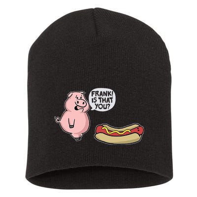 Frank! Is That You Pig And Hot Dog Short Acrylic Beanie