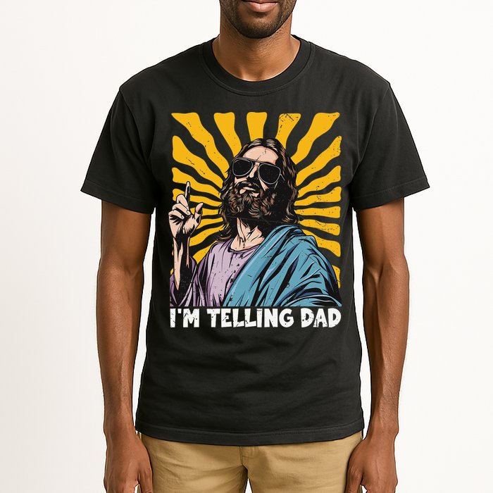 Funny Im Telling Dad Religious Christian Jesus Meme Tall T-Shirt