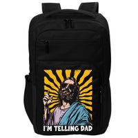 Funny Im Telling Dad Religious Christian Jesus Meme Impact Tech Backpack
