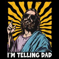 Funny Im Telling Dad Religious Christian Jesus Meme Impact Tech Backpack