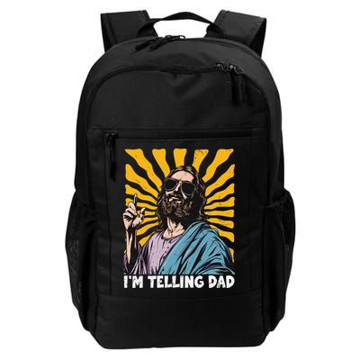 Funny Im Telling Dad Religious Christian Jesus Meme Backpack