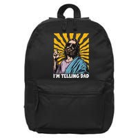Funny Im Telling Dad Religious Christian Jesus Meme 16 in Basic Backpack