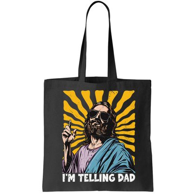 Funny Im Telling Dad Religious Christian Jesus Meme Bag