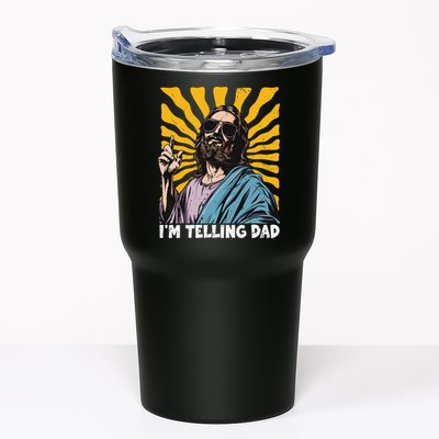 Funny Im Telling Dad Religious Christian Jesus Meme Tumbler
