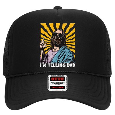 Funny Im Telling Dad Religious Christian Jesus Meme Hat