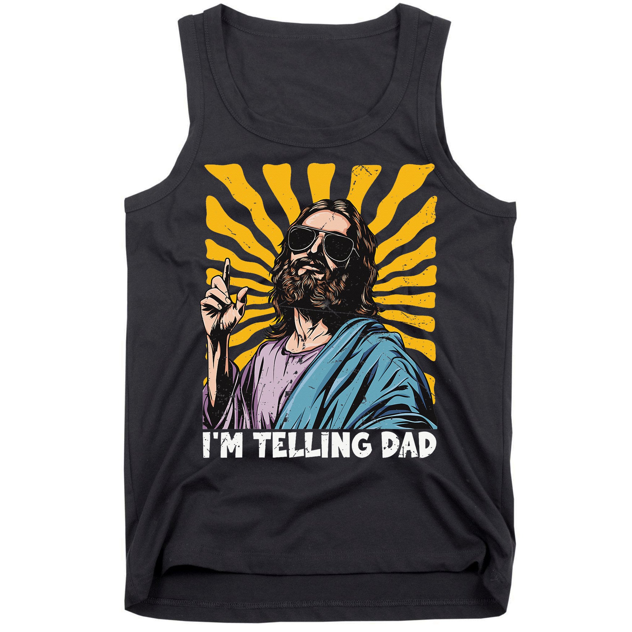 Funny Im Telling Dad Religious Christian Jesus Meme Tank Top