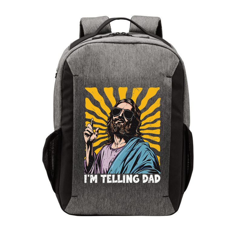Funny Im Telling Dad Religious Christian Jesus Meme Vector Backpack