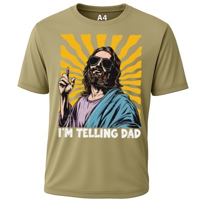 Funny Im Telling Dad Religious Christian Jesus Meme Cooling Performance Crew T-Shirt