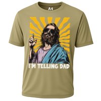 Funny Im Telling Dad Religious Christian Jesus Meme Cooling Performance Crew T-Shirt