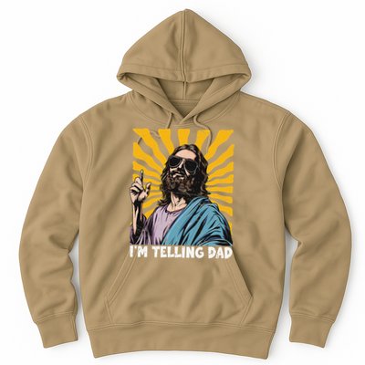 Funny Im Telling Dad Religious Christian Jesus Meme Hoodie