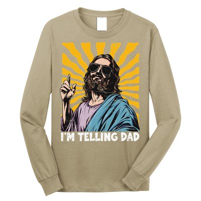 Funny Im Telling Dad Religious Christian Jesus Meme Long Sleeve Shirt