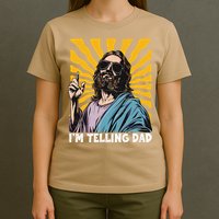 Funny Im Telling Dad Religious Christian Jesus Meme T-Shirt