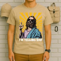 Funny Im Telling Dad Religious Christian Jesus Meme T-Shirt