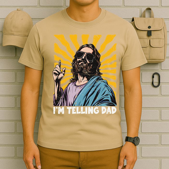 Funny Im Telling Dad Religious Christian Jesus Meme T-Shirt